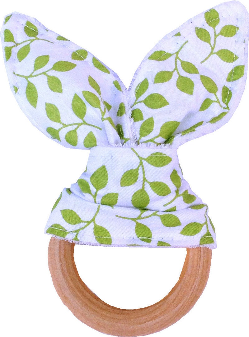 Wooden Baby Teether with Bunny Ears